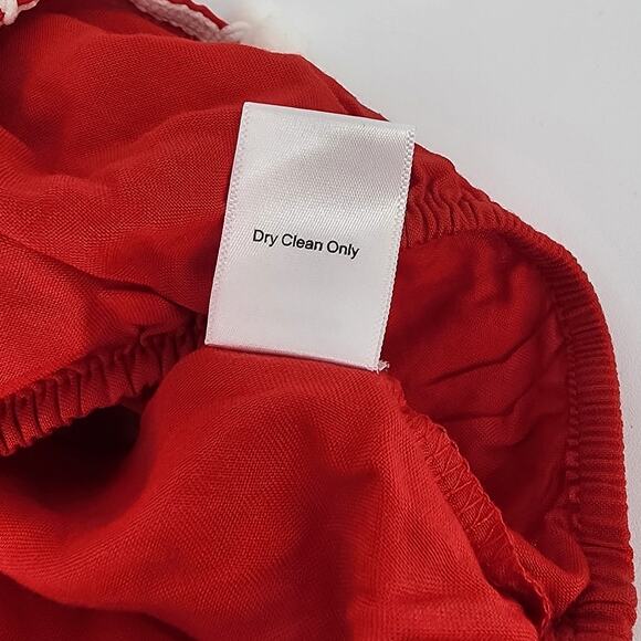 Show Me Your Mumu Teagan Pom Pom Crop Top Firecracker Red with White Embroidery - Picture 7 of 8